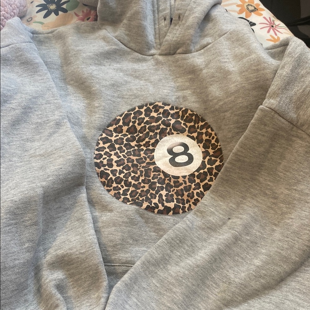 Edikted Gray Hoodie with Leopard Print Design
